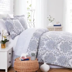 Southshore Fine Living Serenity 300 Thread-Count 100% Cotton Sateen Duvet Cover Set With Shams