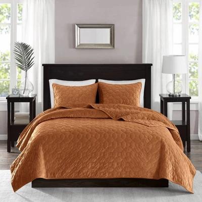 Madison Park Mercer Faux Velvet Reversible Coverlet Set 3 Madison Park Mercer Faux Velvet Reversible Coverlet Set