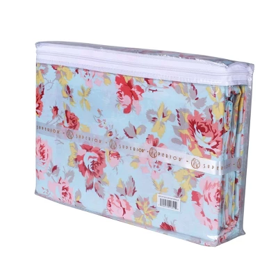 Soft 300 Thread Count Cotton Duvet Cover Bed Set With Pillow Shams, Vintage Floral Or Solid Bedding Bohemian Wildflower By Blue Nile Mills 6 Soft 300 Thread Count Cotton Duvet Cover Bed Set With Pillow Shams, Vintage Floral Or Solid Bedding Bohemian Wildflower By Blue Nile Mills - Image 4