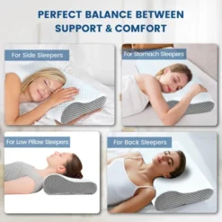 Itopfox Memory Foam Neck Pillow For Sleeping, Ergonomic Cervical Support Pillow For Neck & Shoulder Pain Relief, Contour Pillow For Stomach Sleepers -Laura Ashley Shop GUEST e3539f81 4b65 42d6 a44a 679f11329de0