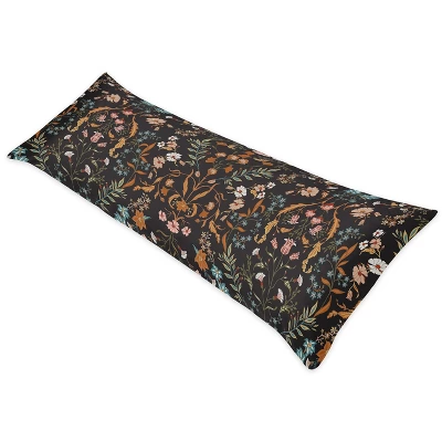 Sweet Jojo Designs Girl Body Pillow Cover (Pillow Not Included) 54in.x20in. Boho Floral Wildflower Black And Orange 3 Sweet Jojo Designs Girl Body Pillow Cover (Pillow Not Included) 54in.x20in. Boho Floral Wildflower Black And Orange
