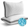 FONTOI 1 Pack Cooling Pillow Queen Size, All-Season Comfort, Perfect For Home, Hotel, Cooling&Smooth Washable Cover, White&Gray, 17.8"*5.9"*31.5" -Laura Ashley Shop GUEST e682697b 25a5 4bbe 8975 89691d55ab97