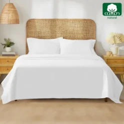 Cooling Percale Sheets - GOTS Certified 100% Organic Cotton Sheets Set With Deep Pockets By California Design Den