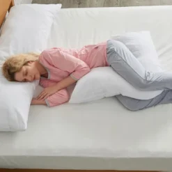 Cheer Collection Hypoallergenic Down Alternative Pregnancy V Pillow With Zippered Cover