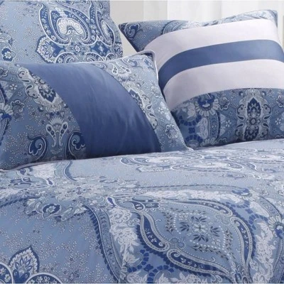 Atlantis 300tc Cotton Sateen Printed Oversize Duvet Set 5pc - Tribeca Living® 4 Atlantis 300tc Cotton Sateen Printed Oversize Duvet Set 5pc - Tribeca Living® - Image 2