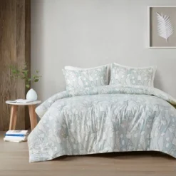 Anya Vine Printed Cotton Comforter Set Aqua Blue - Urban Habitat -Laura Ashley Shop GUEST ed688d8c 8ffe 4fe2 aa06 6a74a7840576