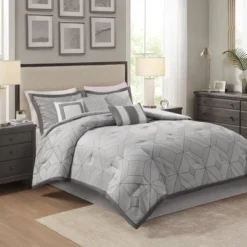 7pc Ollie Jacquard Comforter Set Gray - Madison Park -Laura Ashley Shop GUEST efde297f 98a2 473c b5d0 06bdcbd1c184