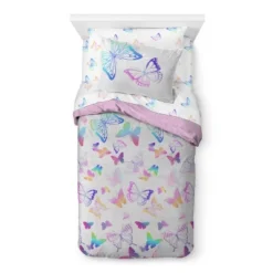 Saturday Park Ombre Butterflies 100% Organic Cotton Bed Set